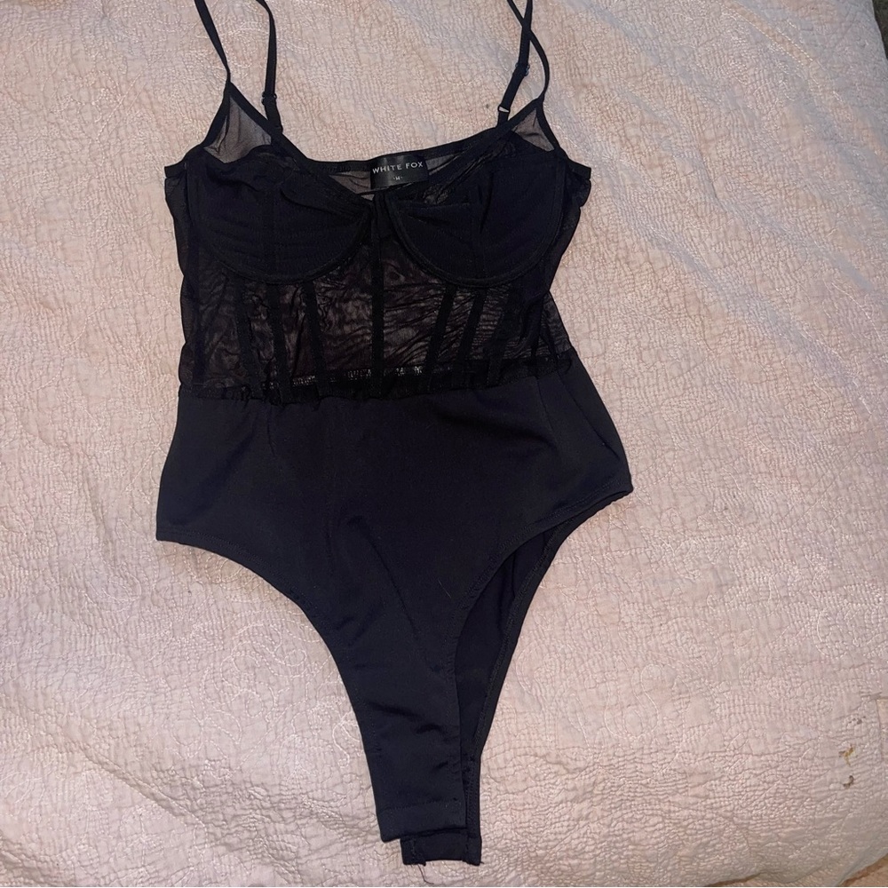 White fox boutique mesh bodysuit
